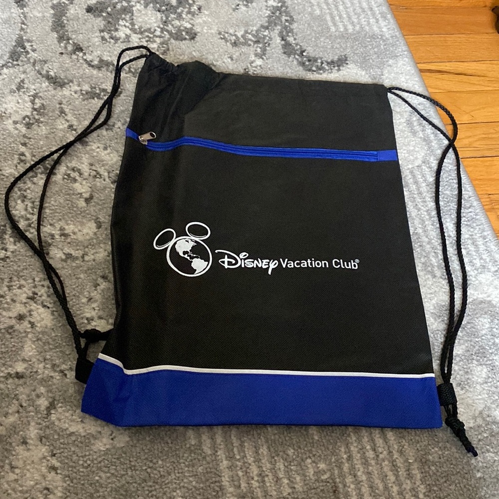 Disney Vacation Club Black Drawstring Backpack